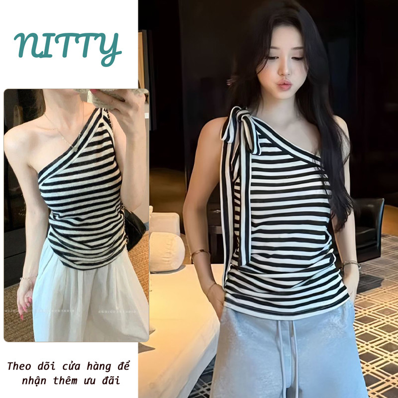 NITTY Off-the-Shoulder Cross Shirt - ชุดไปทะเลผู้หญิง