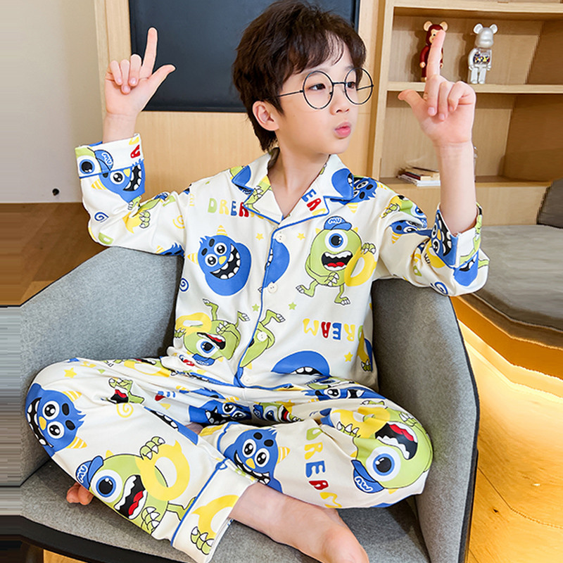 ชุดนอนเด็กวัยหัดเดิน ดีไซน์การ์ตูนน่ารัก ประกอบด้วยเสื้อคาร์ดิแกนแขนยาวและกางเกง - รูปที่ 2