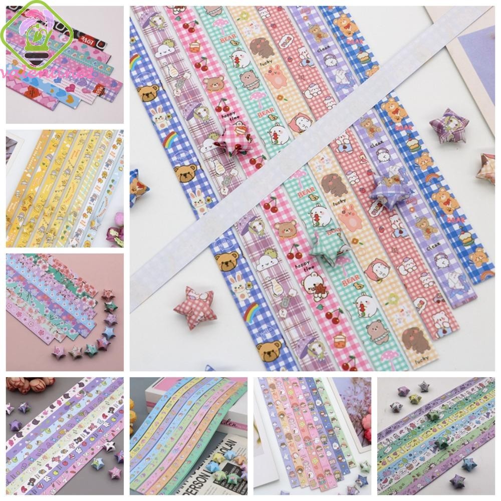 AVALENTINE Origami Stars Paper, Star Paper Strips Paper Craft Star Folding Paper, Pearlescent Gradie