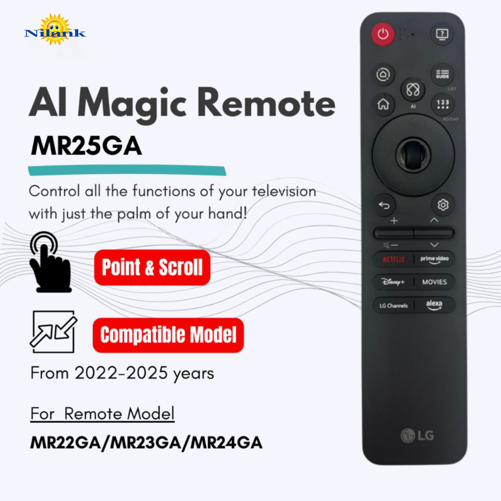 Nilank new AI Magic เมจิก รีโมท LG ทีวีอัจฉริยะ AI เสียง/เมาส์ MR25GA AKB76046603 FOR2022-2025
