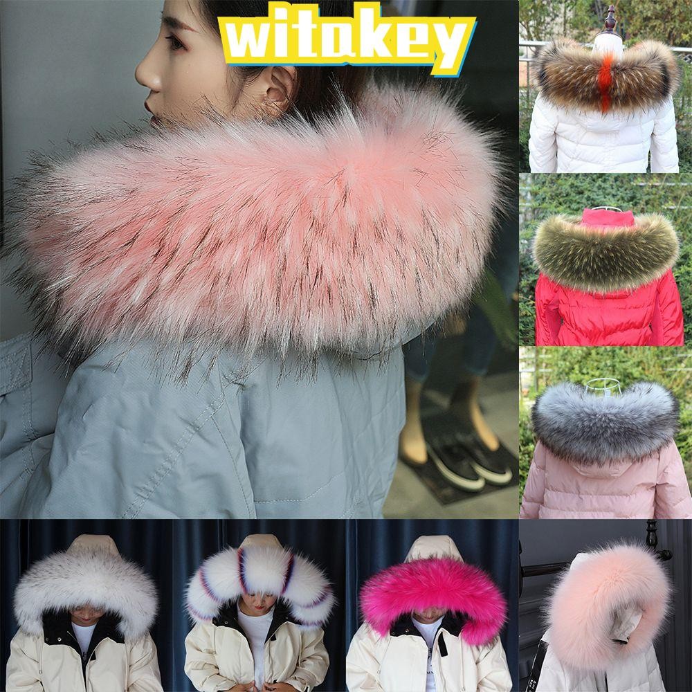 WITAKEY Lady Fur Collar Womens Detachable Shawl Wrap Coat Fur Collar