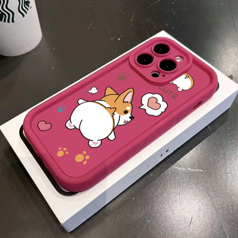 น่ารักการ์ตูน corgi สุนัขสําหรับ OPPO A7 A12S F11 A9X A94 A79 A80 A57 A77 A5SReno 4F 5F 7Z 8Z A53 A3