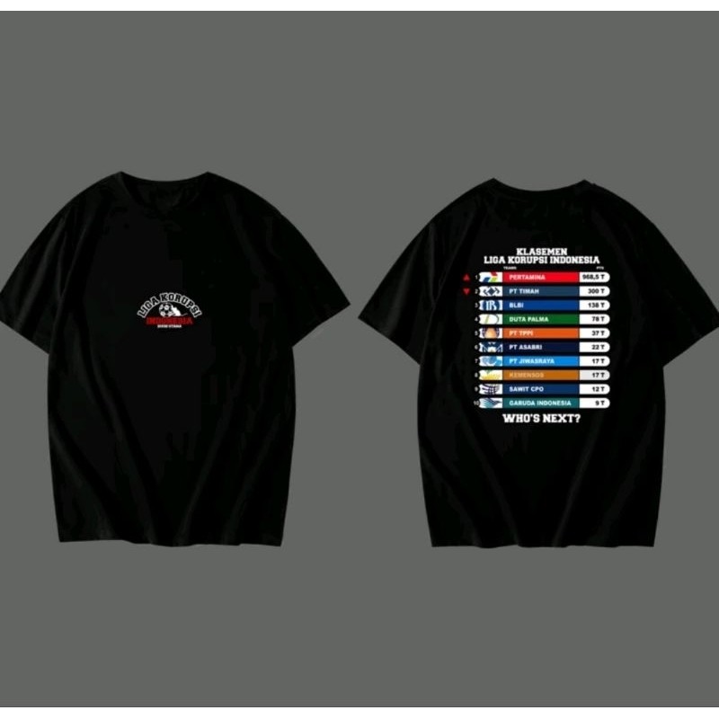 เสื้อยืดอินโดนีเซีย Corup League V8 Soft Mens Cotton Combed 30s Screen Printing