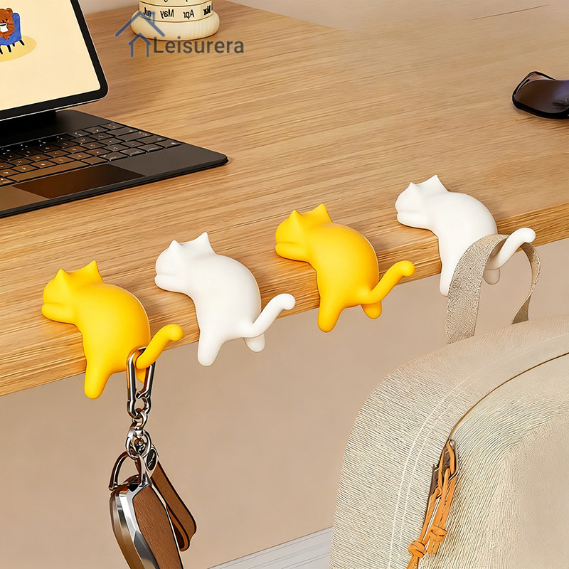 LAลูกแมวเดสก์ท็อปกระเป๋าเป้สะพายหลังตะขอด้านข้างมัลติฟังก์ชั่ไม่มีร่องรอยเจาะฟรี