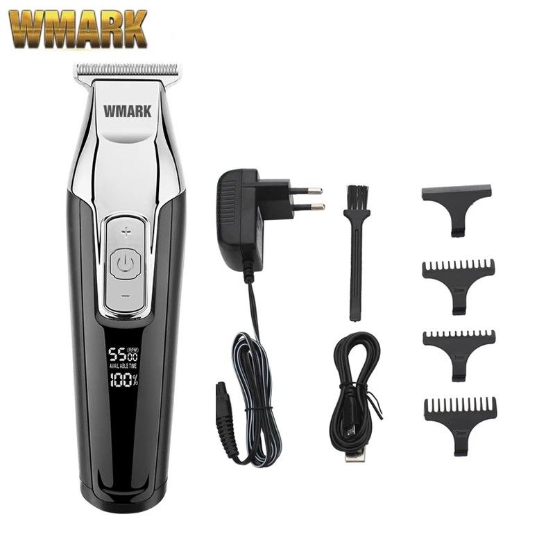 WMARK WMARK C24-HC011 สี่ความเร็วแกะสลัก Word Mark ตัดผม Clipper หัวน้ํามันอุปกรณ์ Hairdressing LCD 
