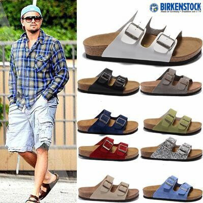 ของแท้เยอรมันซื้อ Birkenstock Boken รองเท้าชายหาดรองเท้าผู้หญิงรองเท้าผู้ชาย Boken หัวเข็มขัดคู่ Cor