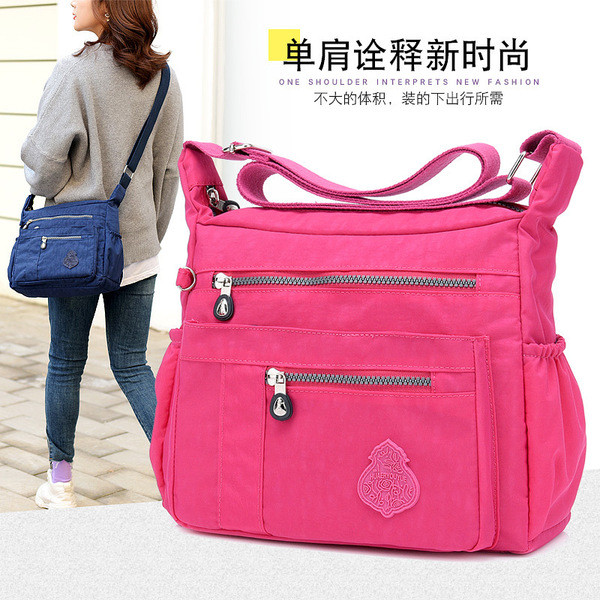 กระเป๋าปัก kappa bkk กระเป๋าสะพายแฟชั่นความจุขนาดใหญ่ใหม่ผู้หญิงกระเป๋าผ้าไนลอนลำลองเทรนด์ท่องเที่ยว