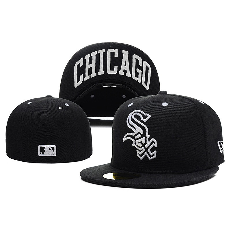 หมวก 59FIFTY Snapback แบบ Snapback ขอบแบน ไซส์พอดี กันได้ทั้งผู้ชายและผู้หญิง MLB Chicago White Sox