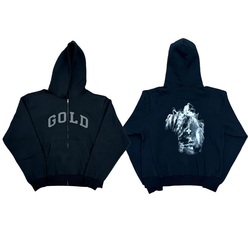 2hollis US Tour Merch Gold Hoodie Venue Limited พิมพ์ Hooded Jacket Hoodie