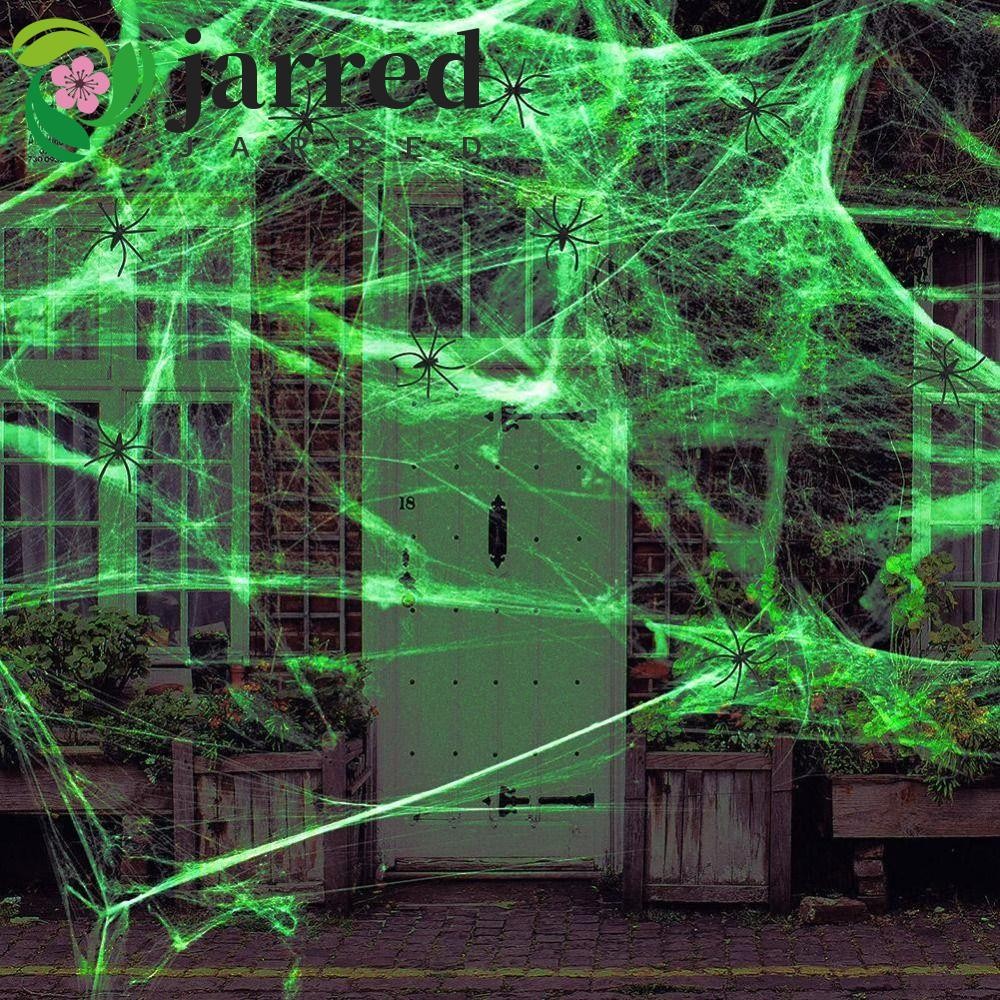 JARRED Luminous Spider Web, 3/6/10 เมตรเรืองแสงประดิษฐ์ใน Dark Spider Web, สยองขวัญ Props นํากลับมาใ