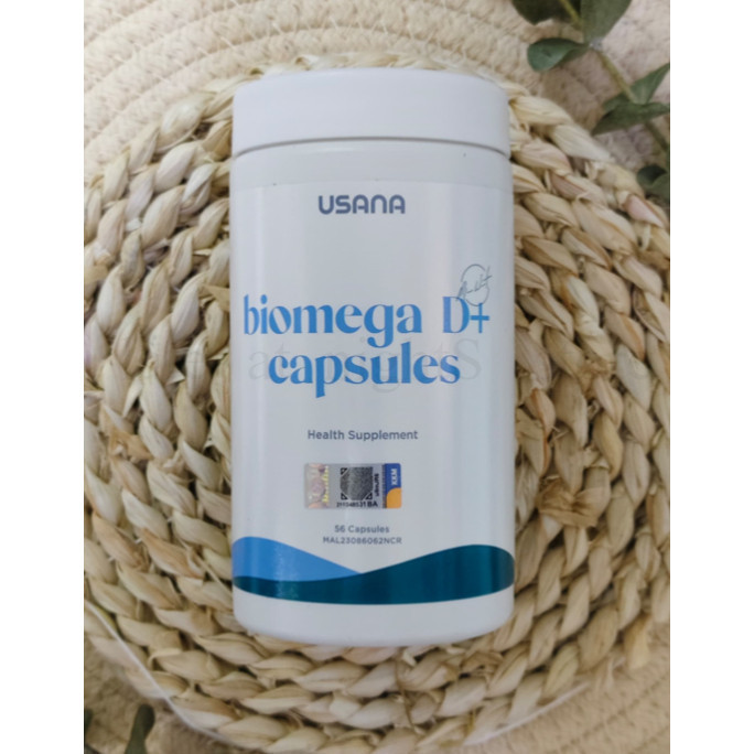 buy  3 free1  USANA BIOMEGA D+ Capsules 活力奥米加 BIOMEGA III have KKM Sticker Health exp 2027.6 โค้ดส่ง
