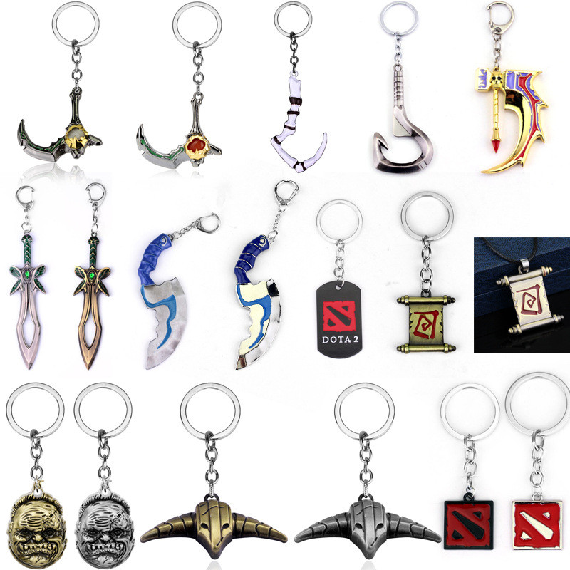 Spot Goods#DOTA2Game Peripheral Weapon Model Pendant Tower Logo Keychain Return Scroll Pendant Neckl