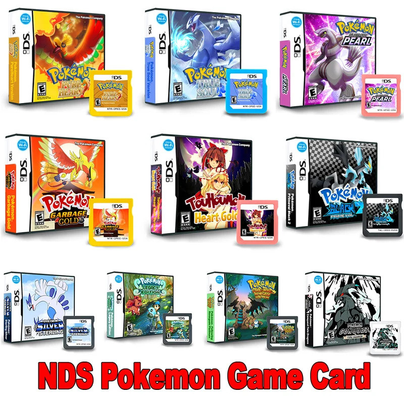 การ์ดเกม NDS ใหม่ Pokémon Pure Heart Primeval Black 2 Conquest Twin Dragons รุ่น USA (เวอร์ชันการ์ดห