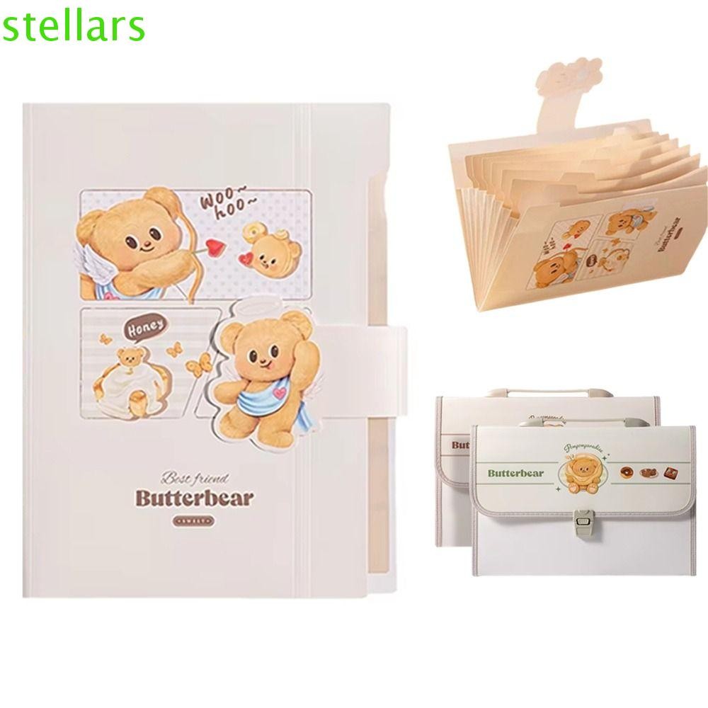 STELLARSYNC ขยายโฟลเดอร์แฟ้ม, 8/13 ตารางความจุสูง A4 กระเป๋าเอกสาร, การ์ตูน Kawaii พร้อมที่จับกันน้ํา Splash-Proof หีบเพลงแฟ้ม Organizer นักเรียน