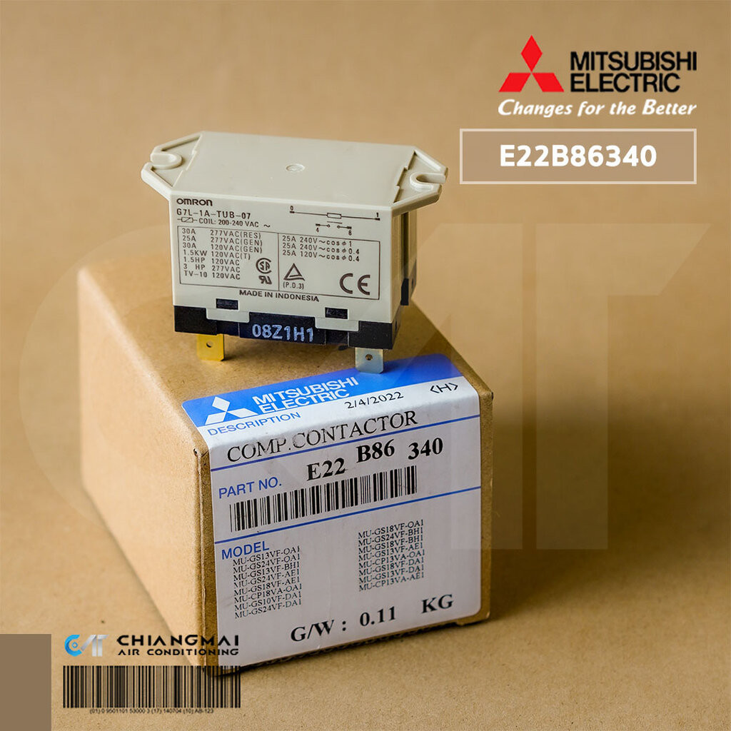 E22B86340 COMP. CONTACTOR แม็กเนติก แม็กเงียบ Mitsubishi Electric แม็กเงียบแอร์มิตซูบิชิ *OMRON G7L-