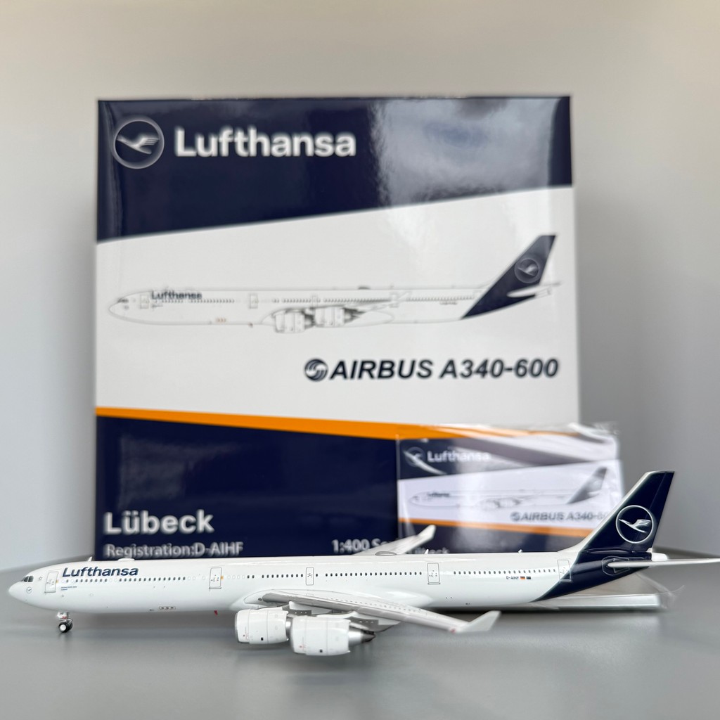 Hensa Airlines A340-600 1: 400 D-AIHF รุ่น Airliner พร้อมวงเล็บพร้อมแขวน