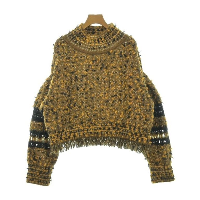 Orange EBONY Sweater Knit Women black overall pattern brown Direct from Japan Secondhand