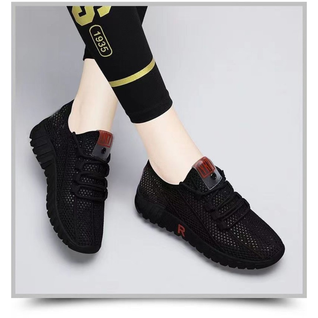 Women Shoes lym-รองเท้าผู้หญิง-R โลโก้ตาข่ายผู้หญิงสีดำ GT 39 ✨georgia229.th✨