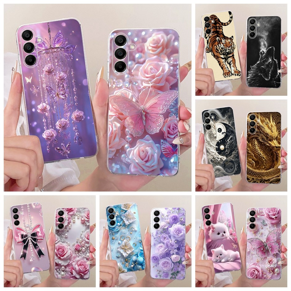 เคสซิลิโคนสําหรับ Samsung Galaxy A36 ฝาครอบ SM-A366B ใหม่ดอกไม้สีสันสดใสเคสโทรศัพท์นุ่มสําหรับ Samsung A56 5G SM-A566B Protector