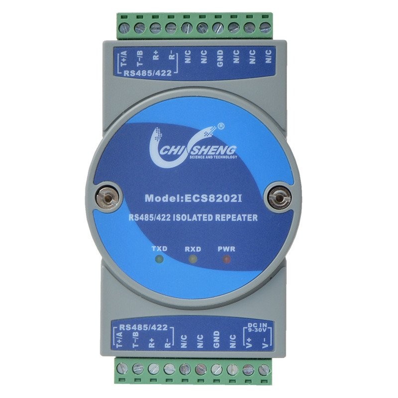 9-30V Rail Repeater ติดตั้งแยกเกรดอุตสาหกรรม RS485 Optoelectronics ECS8202I สัญญาณ/422 DPTU