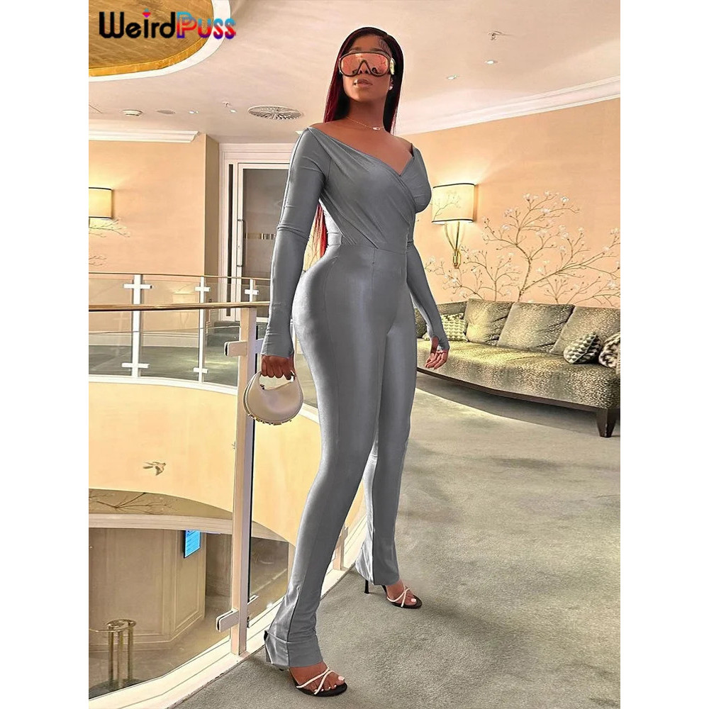 แปลก Puss Elegant ผู้หญิง 2 ชิ้นชุด Skinny Cross Slash คอ Crop Tops + เลกกิ้งยืดการจับคู่ Streetwear