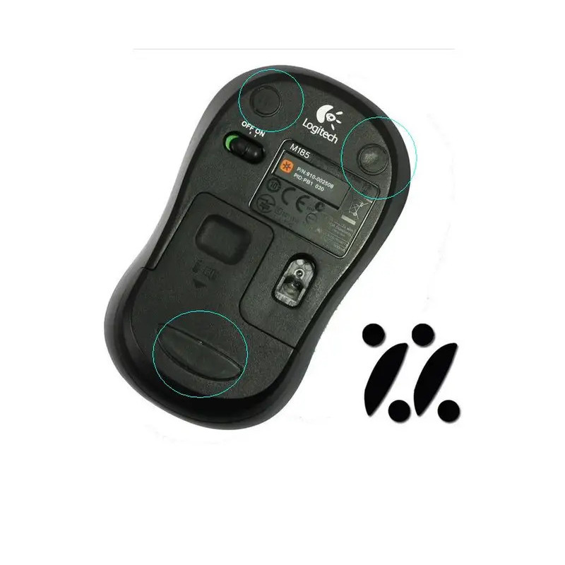 หนูแผ่นหนูเท้าสําหรับ Logitech M185 M220 B220 M186 B175 เกมเมาส์คอมพิวเตอร์สําหรับเล่นเกมฟุต/สเก็ต 0