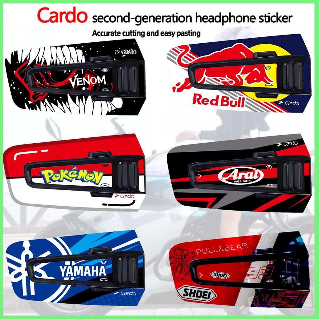 สําหรับ Cardo 2nd Generation CARDO EDGE หูฟังบลูทูธสติกเกอร์ตกแต่งป้องกัน Decals Shell สติกเกอร์กันน้ํา