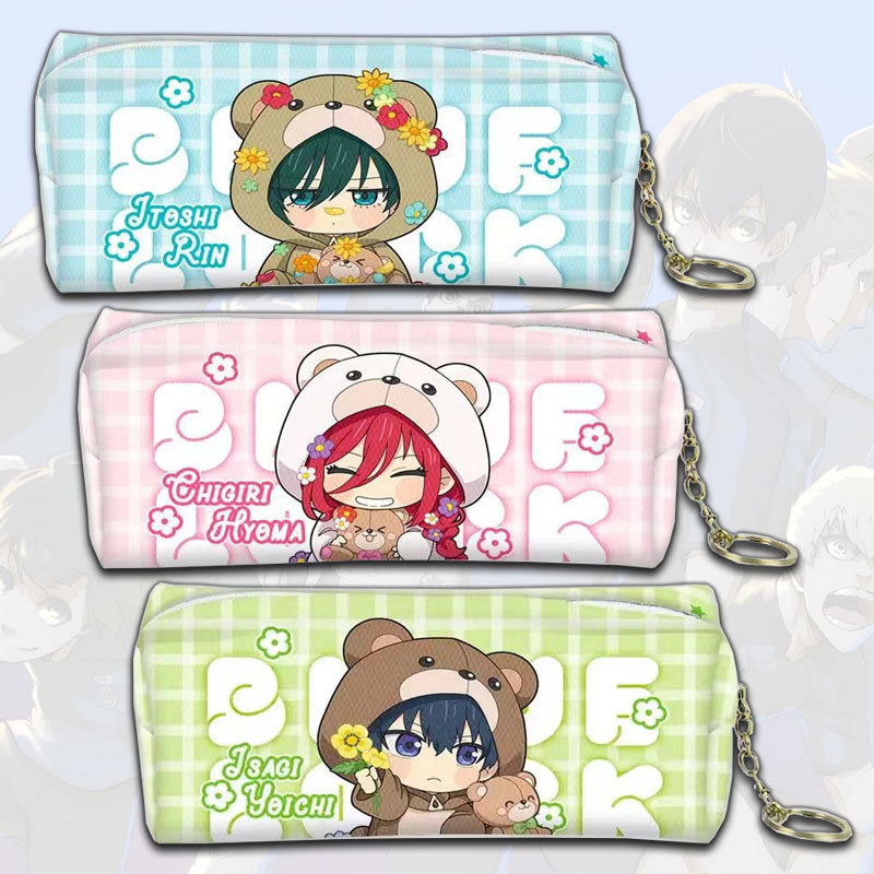 Blue Lock Blue Merchandise Prison Zipper Pencil Case PU Pencil Case Drawing Tools Jieshiichi Itoshi 