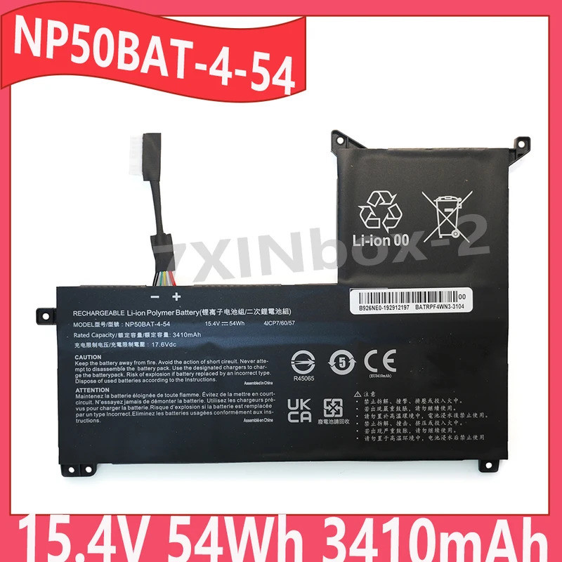 NP50BAT-4-54 15.4V 54Wh 3410mAh แบตเตอรี่แล็ปท็อปสําหรับ Gigabyte G5 G7 KF KE GE สําหรับ Clevo X17 N