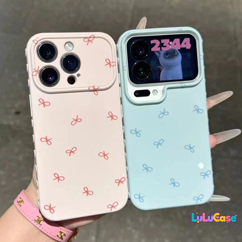 สำหรับ Redmi 14C 13C 9A 10A 13X 12 A3 A1 A2 A5 Note 14 11 11S 9 10 10s เคสใหม่ ลายโบว์และหัวใจนูนข้าง สไตล์หวานๆ
