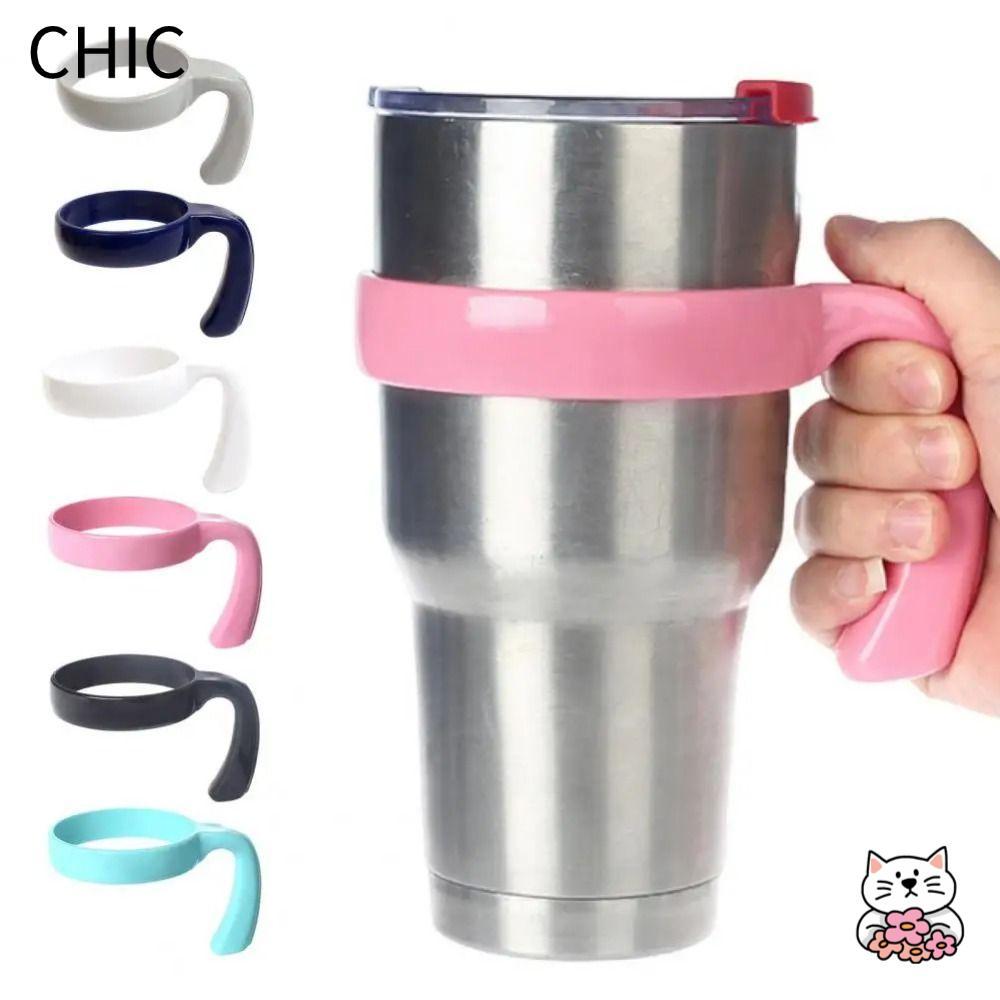 CHIC 1 ชิ้น Tumbler ถ้วยจับ,ขวดอุปกรณ์เสริมแก้วฐานขวดน้ํา,ทนทาน Drinkware แบบพกพา 6 สีถ้วยเครื่องดื่ม Rack สําหรับ Yetti Rambller 20 ออนซ์/30Oz