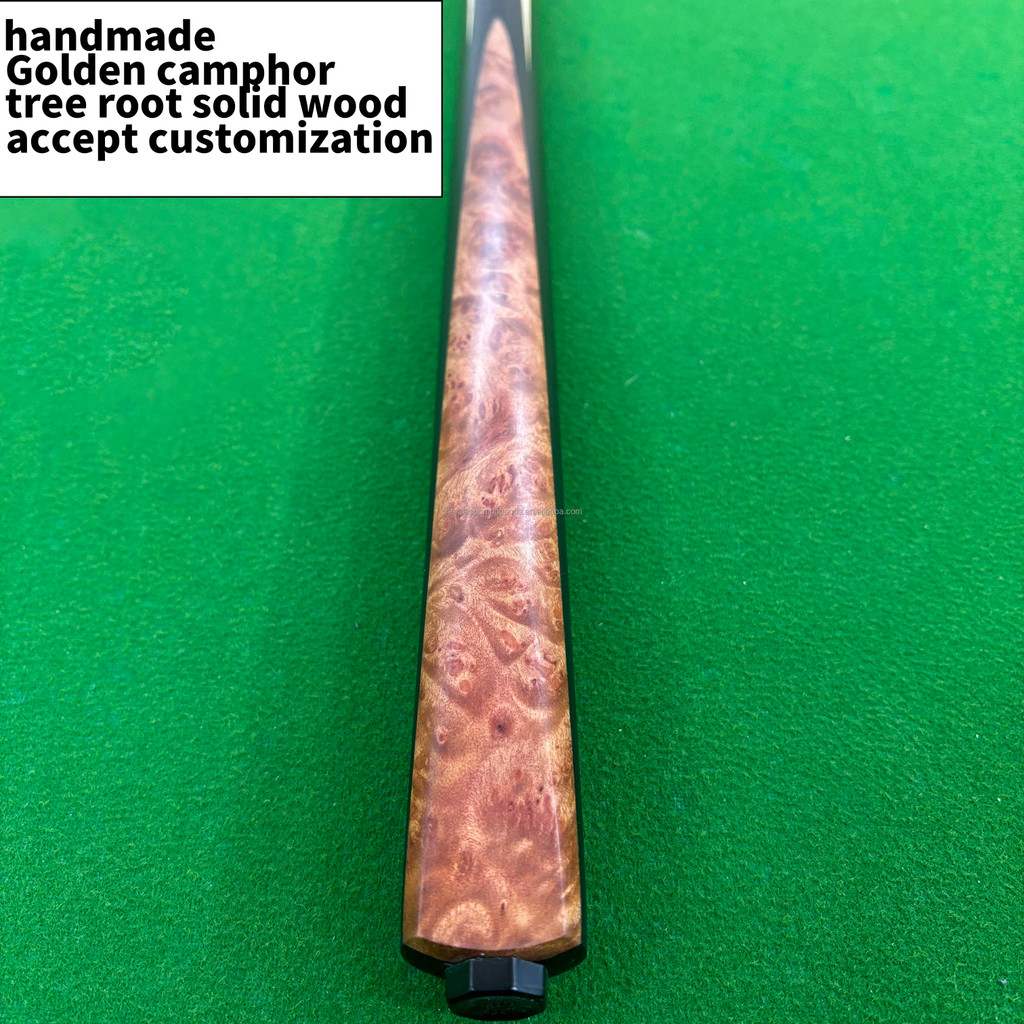 Well-made Thailand British Golden chphor tree tumor ไม้เนื้อแข็ง Snooker Cue ยาว 147 ซม. รองรับการปร