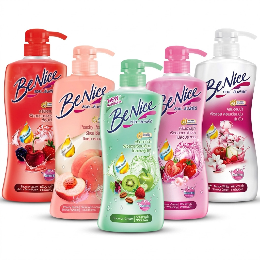 บีไนซ์ ชาวเวอร์ Benice Shower  ครีมอาบน้ำ ขวดปั๊ม450 มล./ถุงเติม สบู่เหลว400มล.