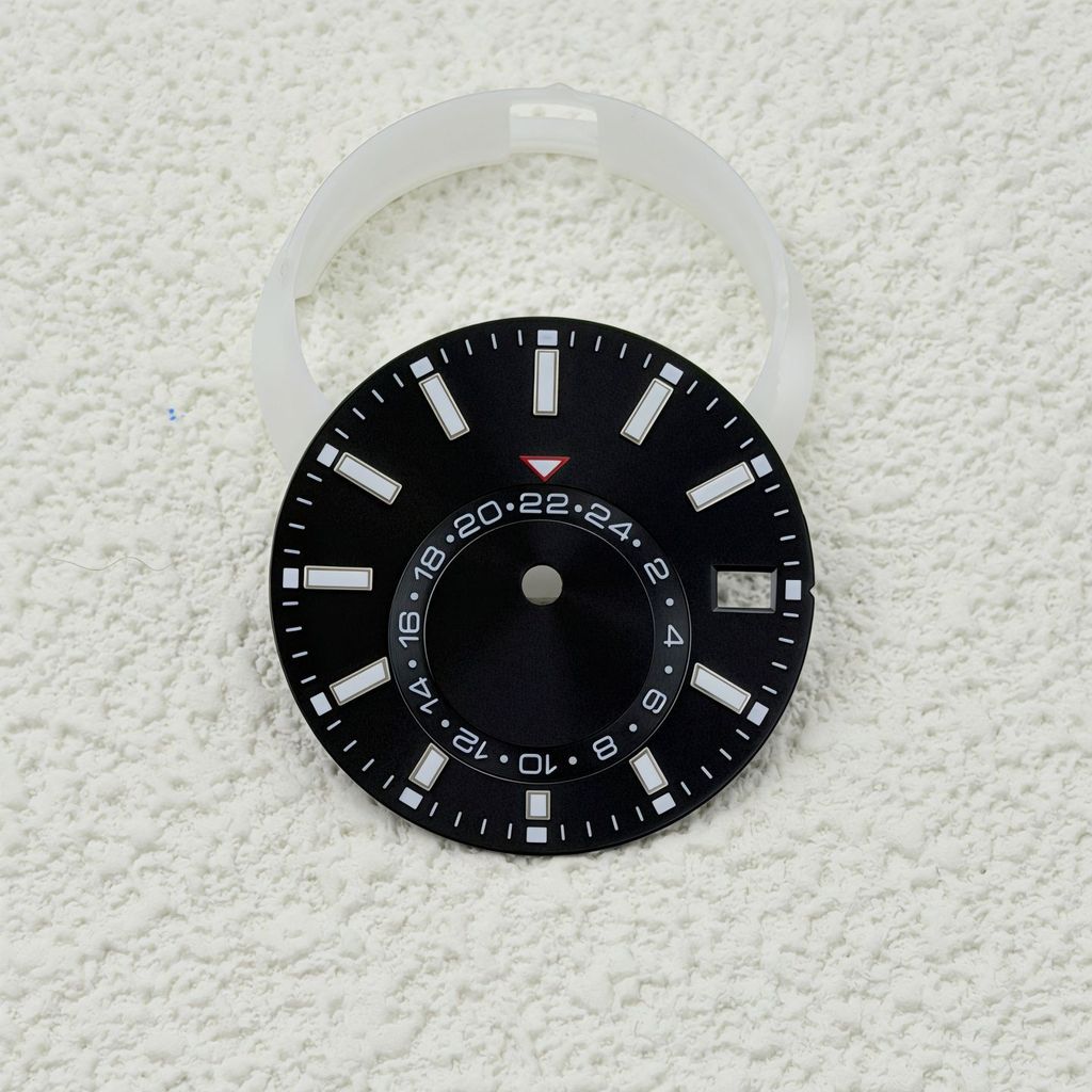 NH35MM Dial 28.5 มม.ไม่มี Communicator Dial Strip เล็บสีเขียว Luminous Fon เหมาะสําหรับ NH35/NH36NH3