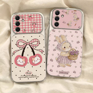 เคสซัมซุง For Samsung A57 A37 A27 A17 A07 A56 A55 A54 A16 A35 A26 A54 A05S S26 S25 S24 Ultra FE เคสนิ่มลายหนังแกะ สีพื้น
