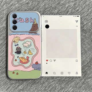 เคสซัมซุง For Samsung A57 A37 A27 A17 A07 A56 A55 A05S A52 A26 A54 5G S26 S25 S24 Ultra S23 FE เคสนิ่มลายหนังแกะ สีพื้น
