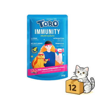 ( ยกโหล 12 ซอง ) Toro โตโร่ อาหารเปียกแมว สูตรเกรนฟรี สำหรับแมวทุกวัย เปียกแมว ซอง 70g