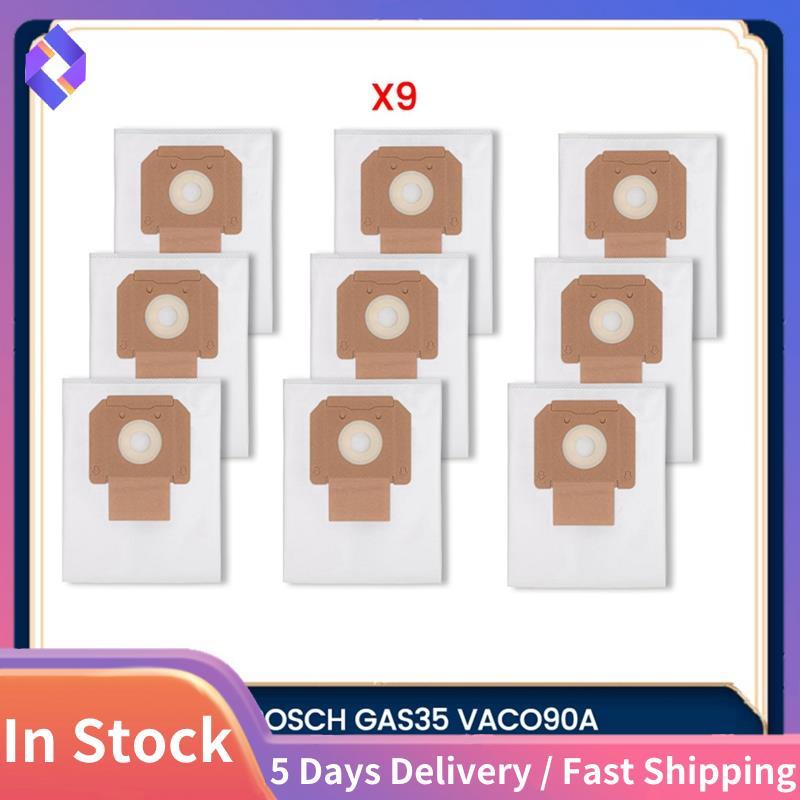 9PCS VB090F ถุงเก็บฝุ่นสําหรับ GAS35 VACO90A VACO90AH VACO90S 2607432037 อะไหล่สูญญากาศซีรีส์