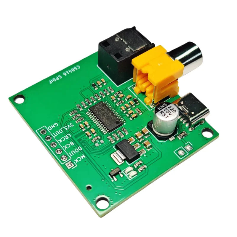 บอร์ดอินเทอร์เฟซดิจิตอล H CS8416 รองรับอินพุตโคแอกเชียล SPDIF ไฟเบอร์ออปติกไปยังโมดูลอะแดปเตอร์เอาต์