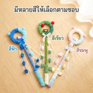 wen.W2 ไม้ทำเล่นแมวรูปนางฟ้าวิเศษ พร้อมกระดิ่งและพู่ โต้ตอบได้ ขนนุ่มเหมือนมาร์ชเมลโลว์🐱✨