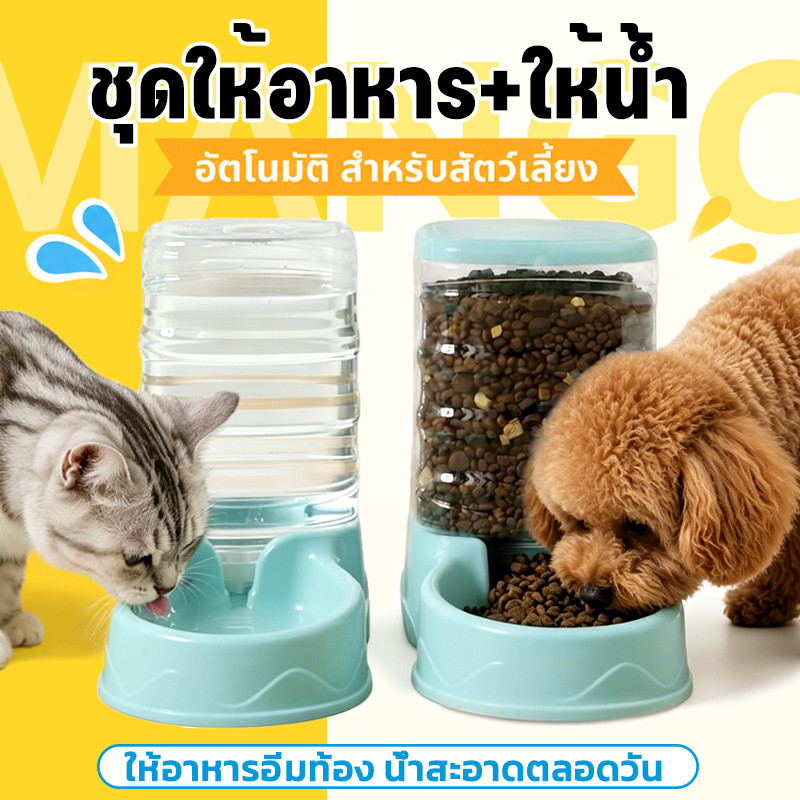 Mango เครื่องให้อาหารและน้ำอัตโนมัติสำหรับสัตว์เลี้ยง เครื่องให้อาหารแมวอัตโนมัติ ที่ให้อาหารอัตโนมัติ3.8L