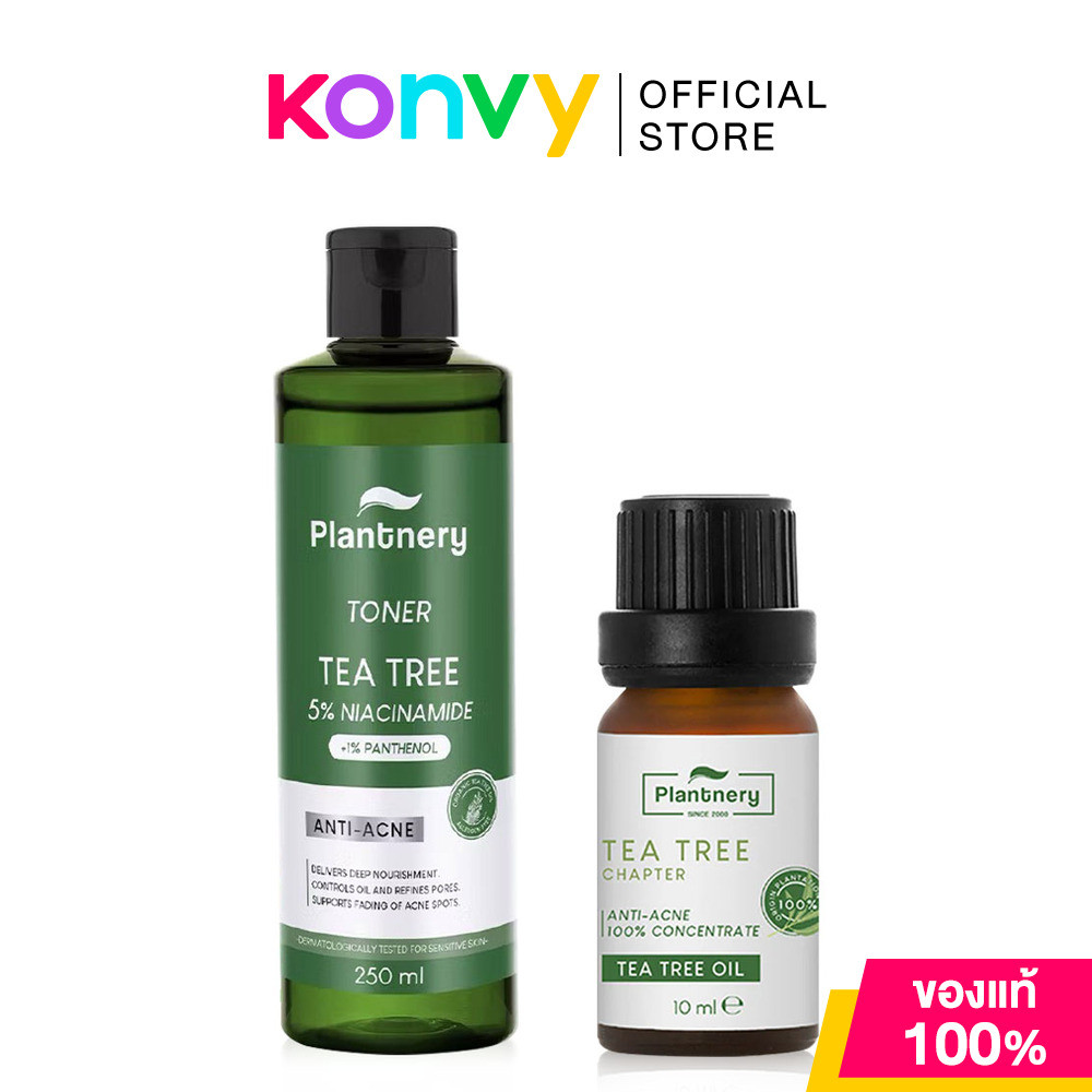 Plantnery Tea Tree Oil Concentrate 10ml + Tea Tree First Toner 250ml.