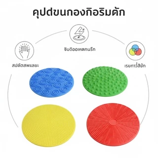 4ชิ้น เสื่อประสาทสัมผัสวงกลมเหยียบ ผิวสัมผัสหลากชนิด เรียนรู้สัมผัส ของเล่นกิจกรรมสำรวจเด็ก พกพาเดินทางได้