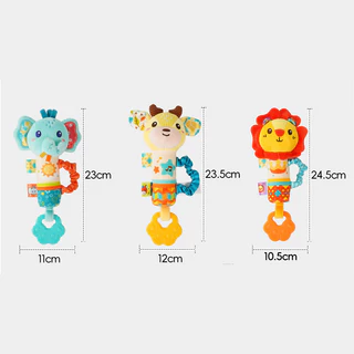 เขย่ามือเด็กรูปสัตว์ มียางกัดในตัว มีเสียงเมื่อกด ชของเล่นเสริมพัฒนาการ ของเล่นเด็กอ่อน เหมาะสำหรับเด็กอายุ 0-3 ปี