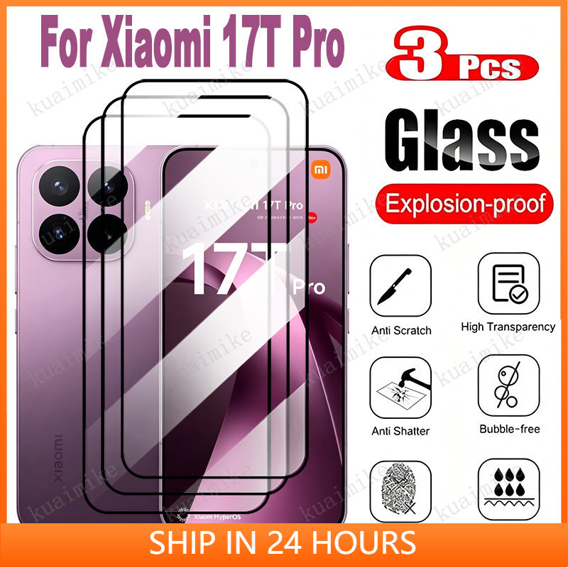 1-3 PCS Xiaomi 17T Pro กระจกนิรภัยป้องกันฟิล์มสําหรับ Xiaomi 17T 15T 14T 10T 11T Pro 17 Max 17 Pro M