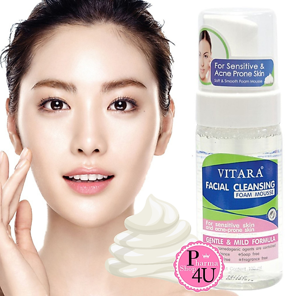 Vitara Facial Cleansing Foam Mousse ไวทาร่า โฟม มูสล้างหน้า 100mL [159]