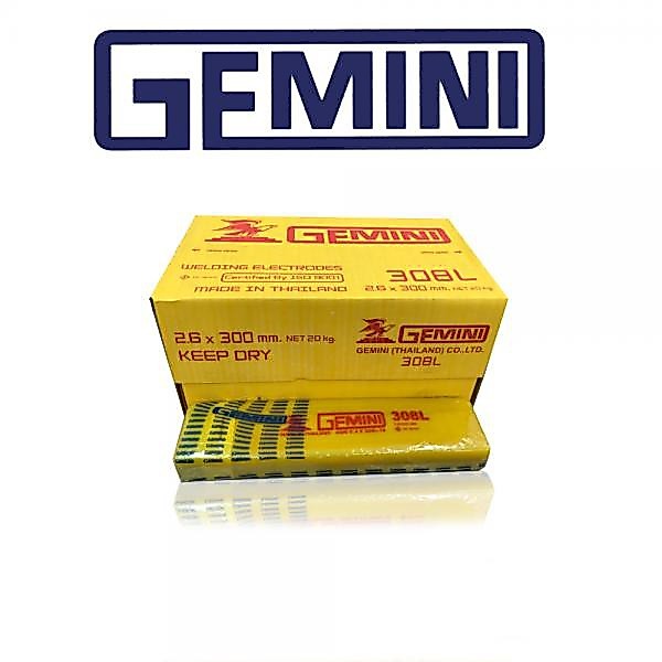 GEMINI ลวดเชื่อม สแตนเลส ลวดเชื่อมเจมินี ลวดเชื่อมสแตนเลส GEMINI 308L ขนาด 2.6*300 มม. ห่อละ 2กิโล