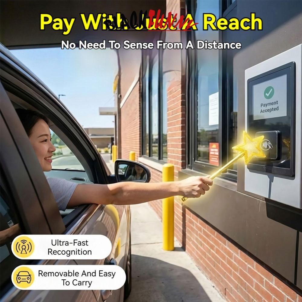 BLACKFUNNY 3D พิมพ์ Star Light Magic Wand NFC ผู้ถือการชําระเงิน Contactless Card Holder Tap to Pay 