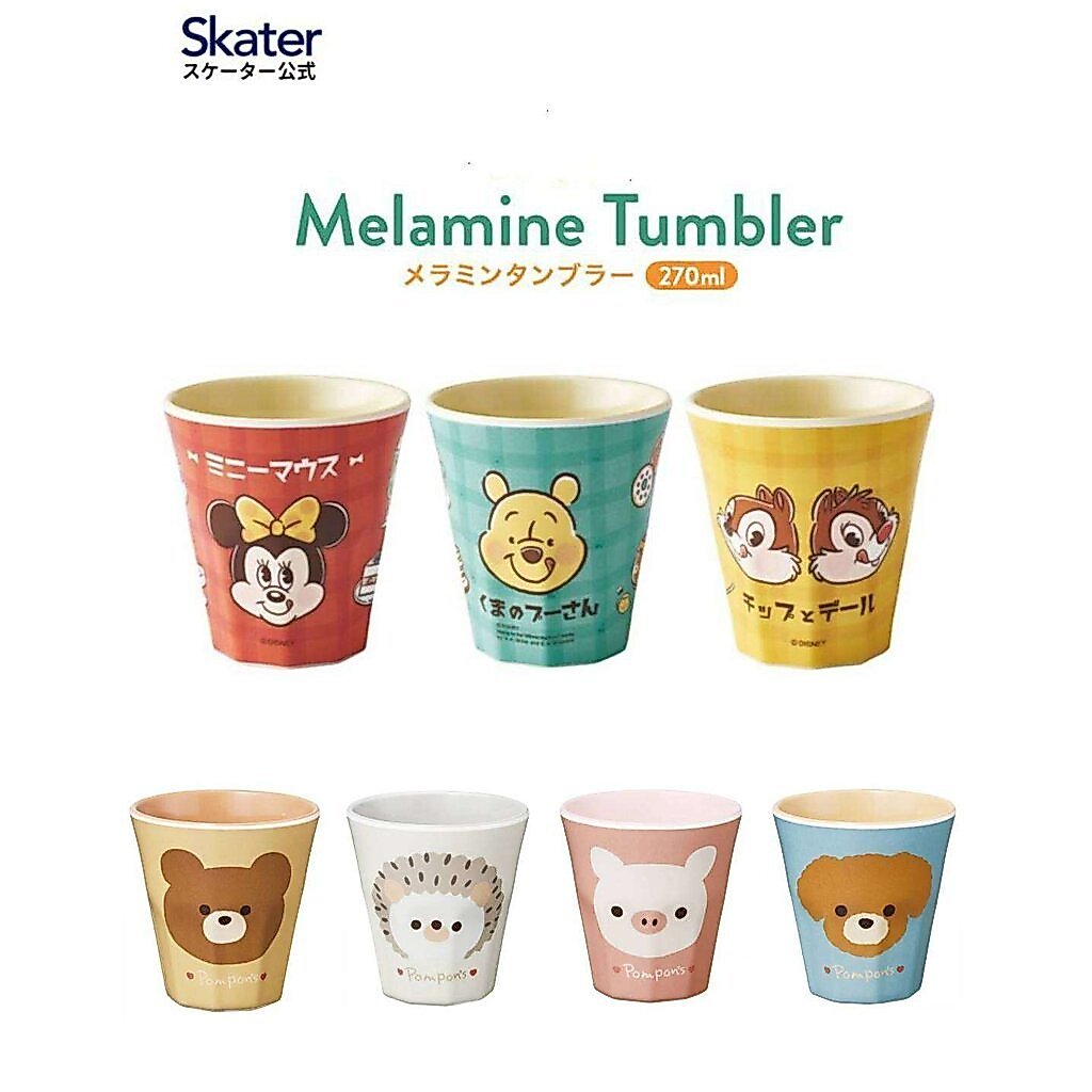 NEW เพิ่มลายใหม่ Skater - Melamine Tumbler แก้วน้ำเด็กเมลามีนลายการ์ตูน Disney ขนาด 270ml.