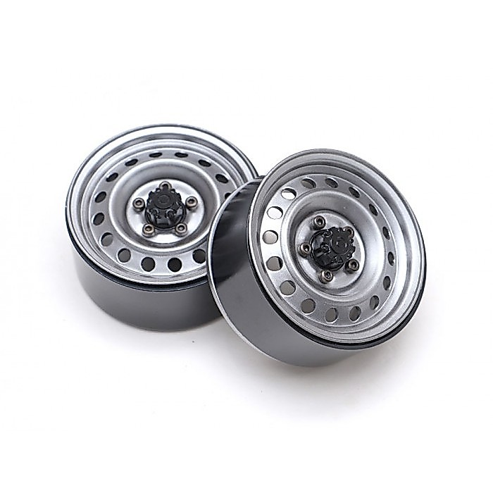 BoomRacing 1.9 16-Hole 5-Lug Classic สี Gun Metal (หน้า-หลัง4วง) Steelie Reversible Beadlock BRW780919FGM BRW780919RGM